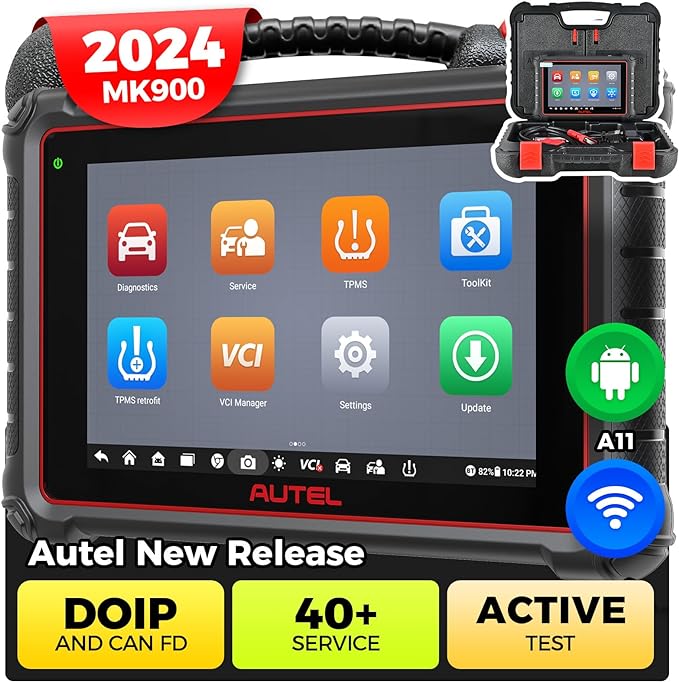 Autel Scanner MaxiCOM MK900 Update of MK808S, MK808BT PRO w/ 40+ Service, 3000+ Active Tests, All System Diagnose, FCA Autoauth & SGW, No-IP Limited Ver. of MaxiCheck MX808S, MX900 OBD2 Tool