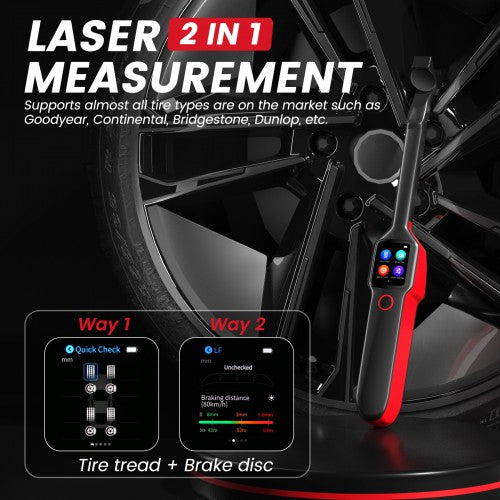 Autel MaxiTPMS TBE200E Tire Brake Examiner TBE200(E) Laser Tire Tread Depth & Brake Disc Examiner 2 in 1 Tester Work with ITS600E Ship from US