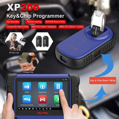Autel MaxiIM IM508S Key Programming Tool with XP200 Programmer, Bi-Directional Control Scan Tool with OE All System Diagnostics, 34 Special Services 1 Years Free Update Get Free Smart Key Watch & Smart Key