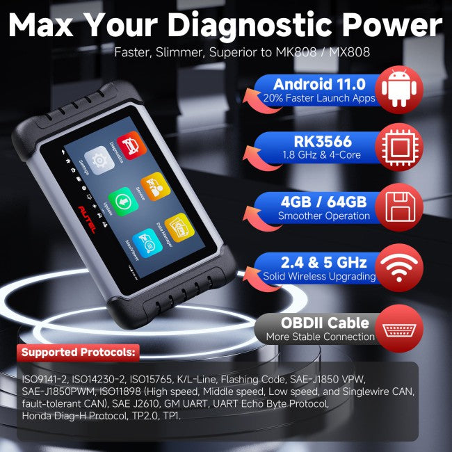 (Second Hand 95% NEW US Ship)Autel MaxiCOM MK808Z All System Diagnostic Tool With 28+ Maintenance Functions IMMO/EPB/BMS/SAS/TPMS/AutoVIN/ABS Bleeding Ship from US Distributor