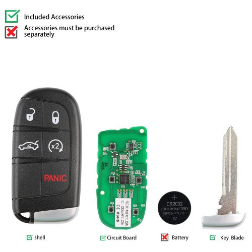 AUTEL IKEYCL005AL Chrysler 5 Buttons Universal Smart Key (Trunk/ Remote Start) 5pcs/lot