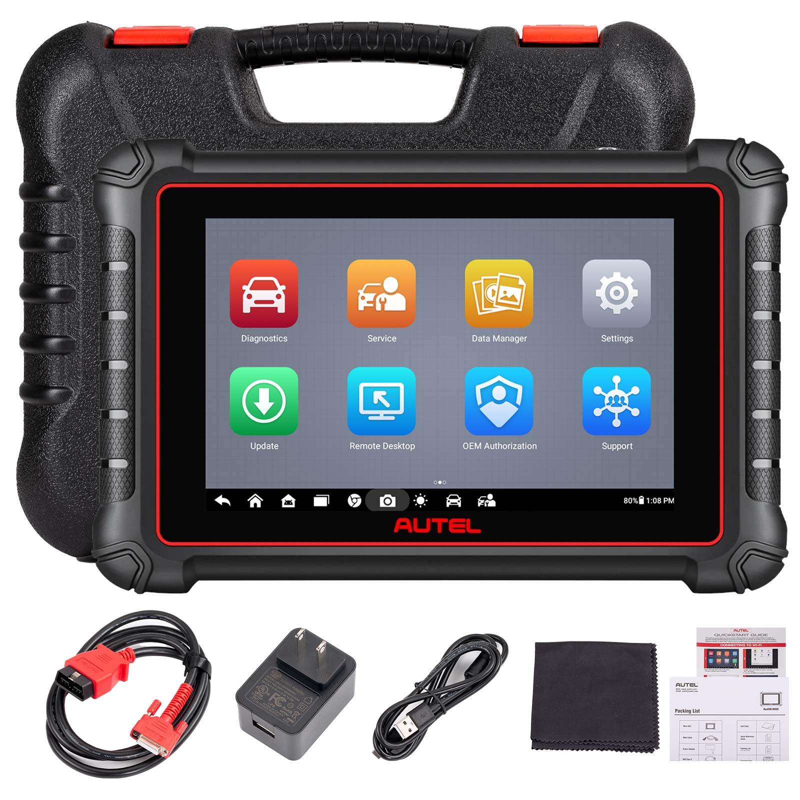 (US Ship)Autel Scanner MaxiCOM MK900 Update of MK808S, MK808BT PRO w/ 40+ Service, 3000+ Active Tests, All System Diagnose, FCA Autoauth & SGW, No-IP Limited Ver. of MaxiCheck MX808S, MX900 OBD2 Tool