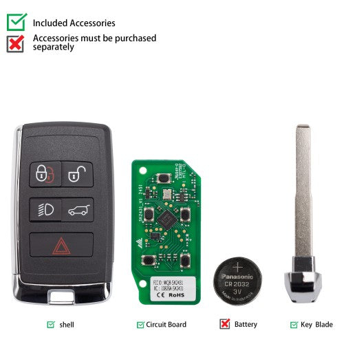 Autel IKEYLR005AL Land Rover Style Smart Key 315/433 MHz 5 Buttons