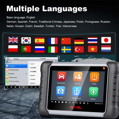 (US Ship)[2 Years Free Update]Autel MaxiPRO MP808TS MP808Z-TS TPMS Relearn Tool with Complete TPMS and Sensor Programming Full System Diagnose Support 31+ Special Functions ECU Coding Ship from US