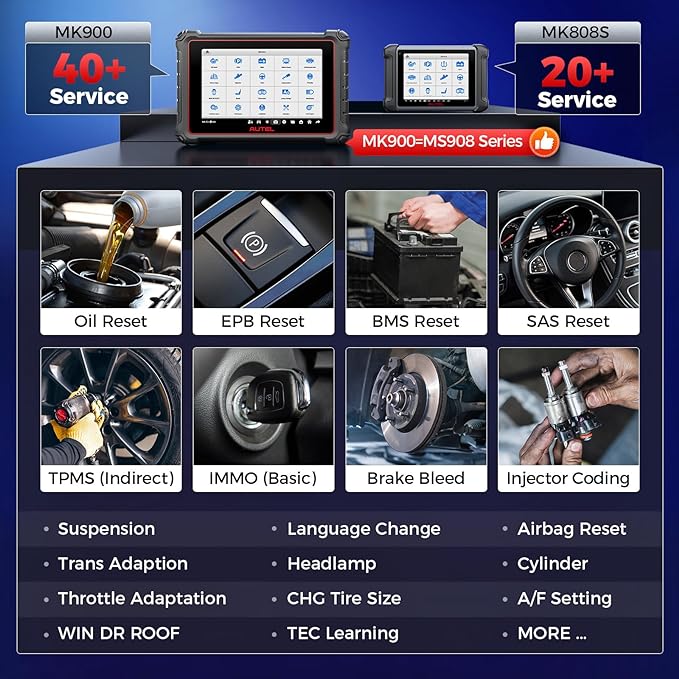 Autel Scanner MaxiCOM MK900 Update of MK808S, MK808BT PRO w/ 40+ Service, 3000+ Active Tests, All System Diagnose, FCA Autoauth & SGW, No-IP Limited Ver. of MaxiCheck MX808S, MX900 OBD2 Tool