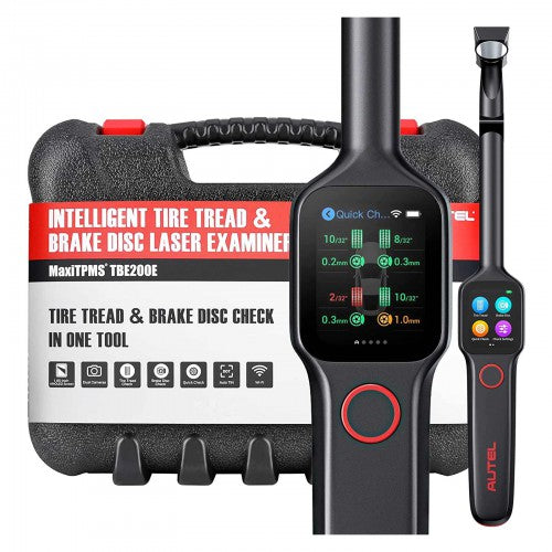 (US Ship)Autel MaxiTPMS TBE200E Tire Brake Examiner TBE200(E) Laser Tire Tread Depth & Brake Disc Examiner 2 in 1 Tester Work with ITS600E Ship from US Local Distributor