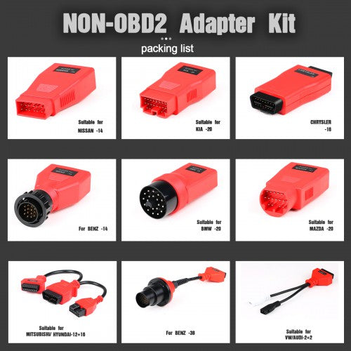 (US Ship)Autel MaxiSys MSOBD2KIT Non-OBDII Adapters Kit OE-Compliant Connectors Compatible with Maxisys Ultra/ MS919/ MS909/ MK908P/ Elite II