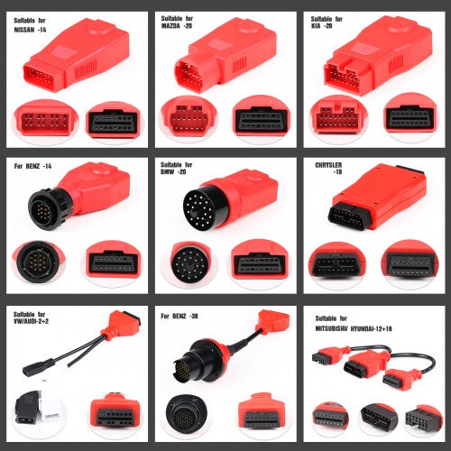 (US Ship)Autel MaxiSys MSOBD2KIT Non-OBDII Adapters Kit OE-Compliant Connectors Compatible with Maxisys Ultra/ MS919/ MS909/ MK908P/ Elite II