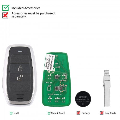 AUTEL MAXIIM IKEY Standard Style IKEYAT002AL 2 Buttons Independent Smart Key (Lock/ Unlock) 5pcs/lot