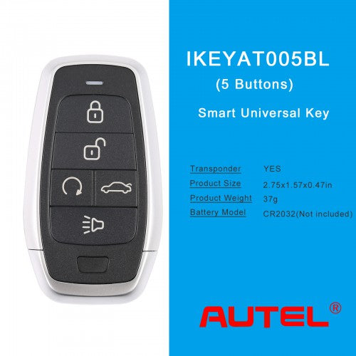 AUTEL IKEYAT005BL Independent 5 Buttons Universal Smart Key Remote Start / Trunk 5pcs/lot