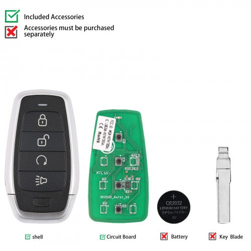AUTEL IKEYAT004BL Independent 4 Button Universal Smart Key - Remote Start 5pcs/lot