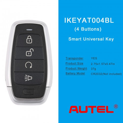 AUTEL IKEYAT004BL Independent 4 Button Universal Smart Key - Remote Start 5pcs/lot