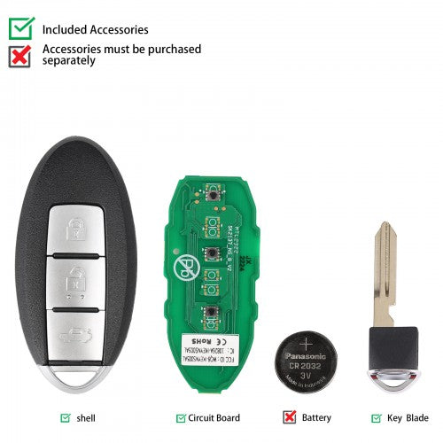 AUTEL IKEYNS003AL Nissan 3 Buttons Universal Smart Key (Trunk) 5pcs/lot