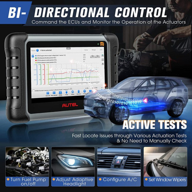 (US Ship)[2 Years Free Update]Autel MaxiPRO MP808TS MP808S-TS MP808Z-TS TPMS Relearn Tool with Complete TPMS and Sensor Programming Full System Diagnose Support 30+ Special Functions