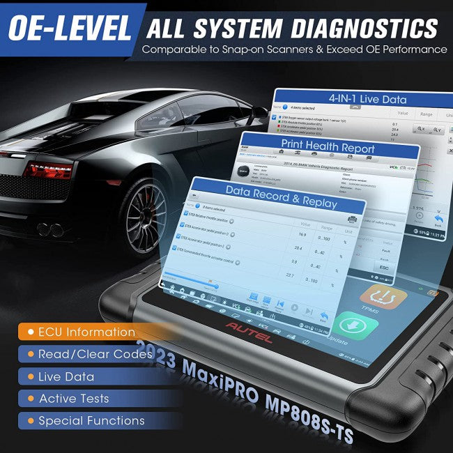 (US Ship)[2 Years Free Update]Autel MaxiPRO MP808TS MP808S-TS MP808Z-TS TPMS Relearn Tool with Complete TPMS and Sensor Programming Full System Diagnose Support 30+ Special Functions